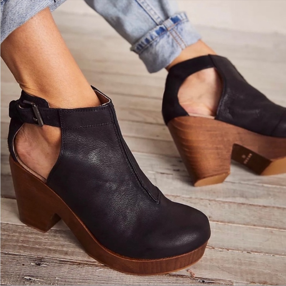 Free People Amber Orchard Black Clogs